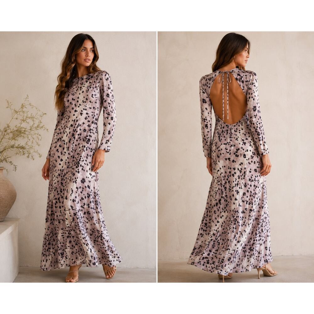 & Other Stories Stockholm Atelier Open Back Maxi Dress Polka Dot New EUR 42 US 2